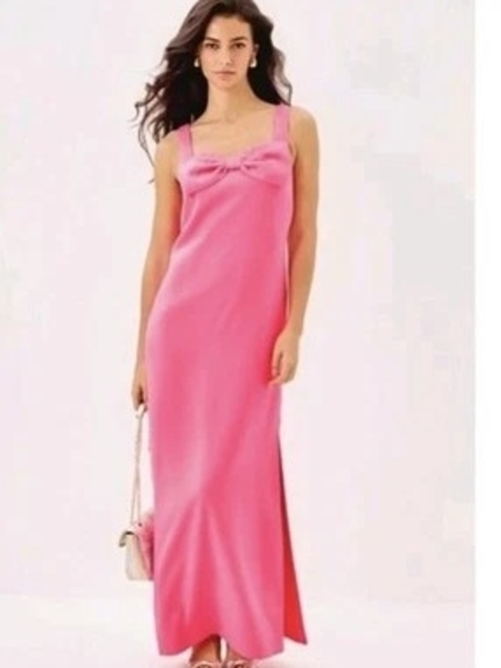 Lilly Pulitzer Pink Bow-Front Maxi Dress Size 0